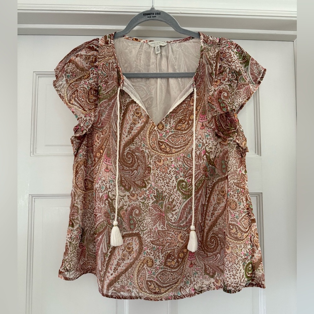 Brown Boho Paisley Top